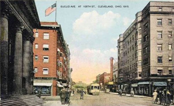 Euclid Ave. at 105th St. Vintage Postcard